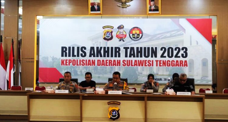 Rilis Akhir Tahun 2023 Kepolisian Daerah Sulawesi Tenggara