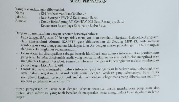 Nama Dikaitkan dengan Pertemuan di Jakarta, Dua Kiai NU Kalbar Tegaskan Tak Hadir: Demi Marwah Organisasi